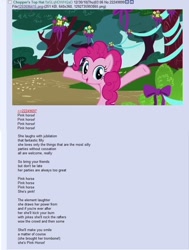 Size: 710x938 | Tagged: safe, pinkie pie, earth pony, pony, /mlp/, 4chan, bad horse, doctor horrible, dr. horrible's sing-along blog, song