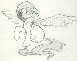 Size: 681x541 | Tagged: safe, artist:thatguy, fluttershy, pegasus, pony, female, mare, simple background, white background