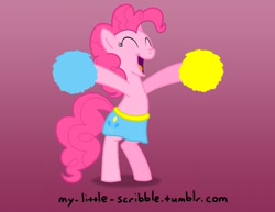 Size: 792x612 | Tagged: safe, artist:scribble, pinkie pie, pony, 30 minute art challenge, bipedal, cheerleader, solo