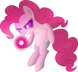 Size: 4886x4500 | Tagged: safe, artist:psyxofthoros, pinkie pie, earth pony, pony, absurd resolution, angry, creepy, evil grin, glowing eyes, grin, happy, pink, smiling, xk-class end-of-the-world scenario