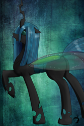 Size: 1365x2048 | Tagged: safe, artist:ruanshi, derpibooru exclusive, queen chrysalis, changeling, changeling queen, female, pose, solo