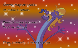 Size: 800x496 | Tagged: safe, rarity, steven magnet, pony, unicorn, hero, insane pony thread, mane, solo, tumblr