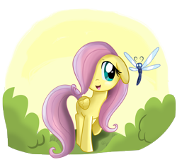 Size: 4680x4288 | Tagged: safe, artist:pridark, fluttershy, dragonfly, pegasus, pony, absurd resolution, cute, filly, shyabetes, simple background, transparent background