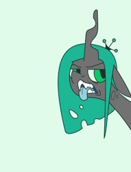 Size: 1056x1384 | Tagged: safe, artist:smirk, queen chrysalis, changeling, changeling queen, ms paint, scowl, sneer, solo, tongue out
