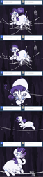 Size: 1186x4760 | Tagged: safe, artist:otterlore, derpy hooves, rarity, drider, insect, monster pony, original species, spider, spiderpony, :<, :>, :o, :t, ask, blushing, cave, comic, cute, eating, floppy ears, heart, looking up, outofworkderpy, pixelblast, puffy cheeks, question mark, smiling, solo, species swap, spider web, spiderponyrarity, tumblr, wat, wide eyes, wings
