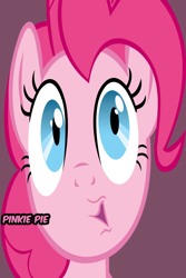 Size: 640x960 | Tagged: safe, pinkie pie, earth pony, pony, female, iphone wallpaper, mare, pink coat, pink mane, solo, text