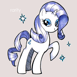 Size: 400x398 | Tagged: safe, artist:jiayi, rarity, pony, unicorn, female, lidded eyes, mare, raised hoof, solo