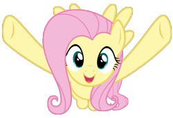 Size: 8192x5588 | Tagged: safe, artist:thatguy1945, fluttershy, pegasus, pony, games ponies play, .svg available, absurd resolution, cute, flying, happy, hug, incoming hug, looking at you, meme origin, open mouth, shyabetes, simple background, smiling, spread wings, transparent background, vector