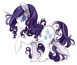 Size: 593x500 | Tagged: safe, artist:savicorn, rarity, classical unicorn, pony, unicorn, leonine tail, solo, unshorn fetlocks