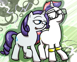 Size: 1000x800 | Tagged: safe, artist:pokehidden, rarity, oc, pony, unicorn, flirting, glasses