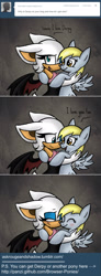 Size: 900x2435 | Tagged: safe, artist:rainbowspine, derpy hooves, pegasus, pony, ask shadouge, comic, crossover, female, mare, rouge the bat, shadow the hedgehog, sonic the hedgehog (series)