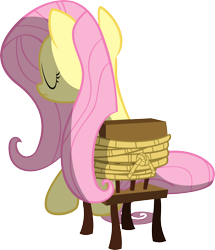 Size: 6000x6972 | Tagged: safe, artist:sairoch, fluttershy, pegasus, pony, absurd resolution, bondage, chair, rope, simple background, tied up, transparent background, vector