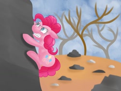 Size: 1024x768 | Tagged: safe, artist:shinkuma, pinkie pie, earth pony, pony, rock, rock farm, solo