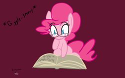 Size: 1920x1200 | Tagged: safe, artist:acharmingpony, pinkie pie, earth pony, pony, book, glasses, solo