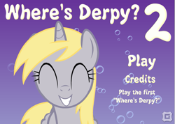 Size: 701x500 | Tagged: safe, screencap, derpy hooves, alicorn, pony, derpicorn, fan game, game, happy, palindrome get, princess derpy, smiling, where's derpy?