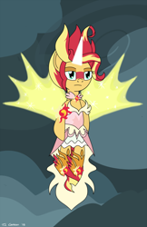 Size: 962x1487 | Tagged: safe, artist:toonboy92484, sunset shimmer, equestria girls, friendship games, daydream shimmer, equestria girls ponified, ponified, solo, unimpressed