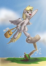 Size: 1556x2200 | Tagged: safe, artist:distoorted, derpy hooves, pegasus, pony, bag, female, letter, mail, mailbag, mailbox, mare, solo