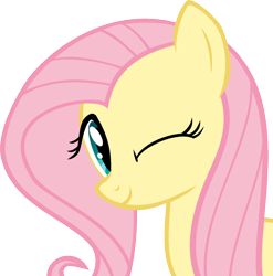 Size: 756x766 | Tagged: safe, artist:the smiling pony, fluttershy, pegasus, pony, simple background, smiling, svg, transparent background, vector, wink