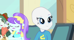 Size: 640x351 | Tagged: safe, edit, edited screencap, screencap, rarity, equestria girls, equestria girls (movie), astartes pattern baldness, ayy lmao, bald, wat