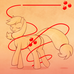 Size: 1200x1200 | Tagged: safe, artist:redintravenous, applejack, earth pony, pony, blonde mane, cutie mark, female, mare, orange coat, solo