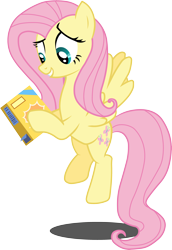 Size: 2878x4175 | Tagged: safe, artist:bobthelurker, fluttershy, pegasus, pony, putting your hoof down, absurd resolution, box, simple background, transparent background, vector