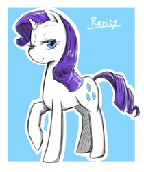 Size: 569x676 | Tagged: safe, artist:ya0427, rarity, pony, unicorn, female, horn, mare, solo, white coat