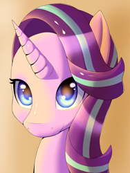 Size: 1500x2000 | Tagged: safe, artist:suziouwabami, starlight glimmer, pony, unicorn, cute, dawn, food, orange, smiling, solo, sun, sunset