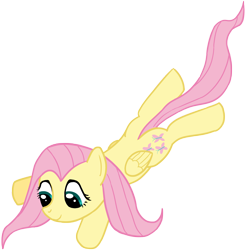 Size: 2280x2320 | Tagged: safe, artist:transparentpony, fluttershy, pegasus, pony, female, mare, simple background, smiling, solo, tackle hug, transparent background