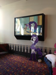 Size: 599x800 | Tagged: safe, screencap, rarity, equestria girls, equestria girls (movie), equestria girls premiere, photo, ponied up, television