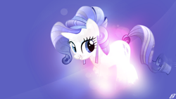 Size: 1920x1080 | Tagged: safe, artist:jave-the-13, rarity, pony, unicorn, alternate hairstyle, glow, lens flare, solo, vector, wallpaper