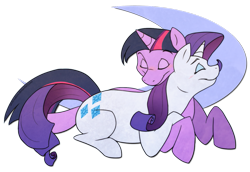 Size: 1077x741 | Tagged: safe, artist:arcticwaters, derpibooru import, rarity, twilight sparkle, pony, unicorn, blushing, female, lesbian, mare, rarilight, shipping