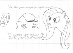 Size: 2338x1700 | Tagged: safe, artist:supergex, artist:trueinfinitycore, edit, fluttershy, pegasus, pony, argument, borderlands, crossover, dialogue, ms paint, nomad, upd8, vulgar