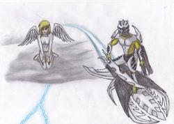 Size: 1024x729 | Tagged: safe, derpy hooves, bionicle, cloud, cloudy, crossover, humanized, ignika, lego