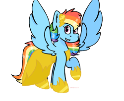 Size: 1010x824 | Tagged: safe, artist:wildmeem, derpibooru import, rainbow dash, pegasus, pony, clothes, dress, female, hairclip, horseshoes, mare, shoes, simple background, solo, transparent background, wings