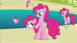 Size: 852x474 | Tagged: safe, screencap, pinkie pie, earth pony, pony, too many pinkie pies, clone, multeity, pinkie clone, ponies riding ponies, too much pink energy is dangerous