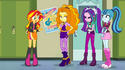 Size: 1366x768 | Tagged: safe, screencap, adagio dazzle, aria blaze, sonata dusk, sunset shimmer, equestria girls, rainbow rocks