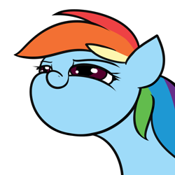 Size: 1280x1280 | Tagged: safe, artist:elzzombie, derpibooru import, rainbow dash, pegasus, pony, faic, female, mare, rainbow dash is best facemaker, reaction image, simple background, smiling, smug, smugdash, solo, transparent background