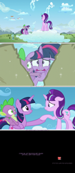 Size: 1280x2926 | Tagged: safe, edit, edited screencap, screencap, spike, starlight glimmer, twilight sparkle, alicorn, dragon, pony, unicorn, the cutie re-mark, abuse, comic, female, glimmerbuse, male, mare, psyga's alternate pony scenes, screencap comic, steven universe, stronger than you, undertale