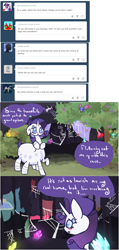 Size: 804x1695 | Tagged: safe, artist:otterlore, rarity, drider, monster pony, original species, parasprite, spider, spiderpony, cave, comic, crystal, fabric, ornament, species swap, speech bubble, spider web, spiderponyrarity, tree, tumblr