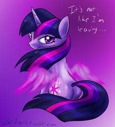 Size: 1000x1103 | Tagged: safe, artist:zedrin, derpibooru import, twilight sparkle, twilight sparkle (alicorn), alicorn, pony, female, mare, solo, wings