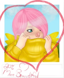 Size: 700x850 | Tagged: safe, artist:lexikimble, fluttershy, human, clothes, female, humanized, pink hair