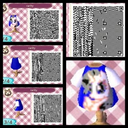 Size: 900x900 | Tagged: safe, rarity, pony, unicorn, 3ds, animal crossing, design, nintendo, photo stitch, qr code