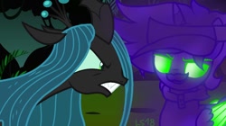 Size: 1200x674 | Tagged: safe, artist:90sigma, artist:katnekobase, artist:luigis-sister18, queen chrysalis, alicorn, changeling, changeling queen, pony, alicornified, base used, clothes, glowing eyes, green eyes, hasbro, hasbro studios, hat, luigi, mario tennis, mario tennis aces, nintendo, ponified, race swap, super mario bros., super smash bros.