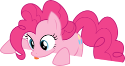 Size: 2094x1118 | Tagged: safe, artist:patec, pinkie pie, earth pony, pony, licking, simple background, solo, tongue out, transparent background, vector