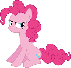 Size: 2011x1931 | Tagged: safe, artist:patec, pinkie pie, earth pony, pony, frown, simple background, solo, suspicious, transparent background, vector