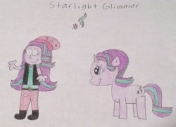 Size: 2899x2100 | Tagged: safe, artist:smurfettyblue, starlight glimmer, pony, unicorn, equestria girls, cutie mark, human ponidox, self ponidox, starlight day, starlight glimmer day, traditional art