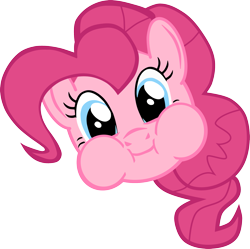 Size: 2295x2285 | Tagged: safe, pinkie pie, earth pony, pony, face, female, mare, pink coat, pink mane, puffy cheeks, solo