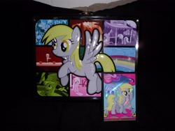 Size: 4608x3456 | Tagged: safe, derpy hooves, pegasus, pony, enterplay, female, irl, lunchbox, mare, merchandise, official, photo, trading card