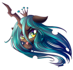 Size: 3000x2882 | Tagged: safe, artist:chaosangeldesu, queen chrysalis, changeling, changeling queen, :p, cute, cutealis, female, looking at you, silly, silly changeling, simple background, solo, tongue out, transparent background