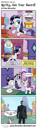 Size: 800x2691 | Tagged: safe, artist:pony-berserker edits, edit, rarity, sweetie belle, pony, unicorn, albert wesker, comic, resident evil, sweetie finds